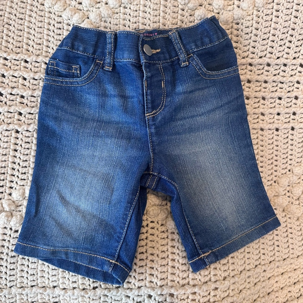 Toddler Girl Blue Denim Shorts - longer length